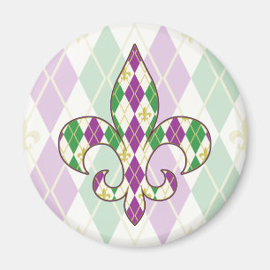 Mardi Gras Argyle Magnet