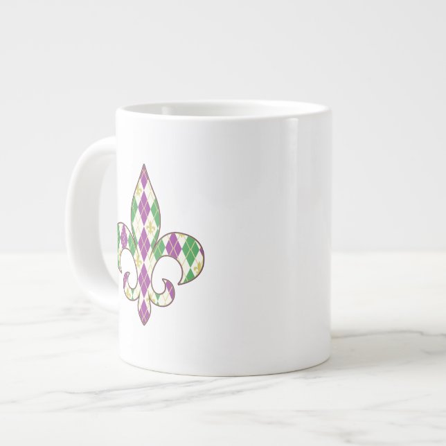 Mardi Gras Argyle Specialty Mug (Front Left)