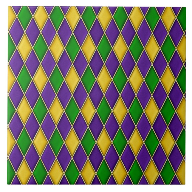 Mardi Gras Arlequin Carreaux Motifs Diamond (Devant)