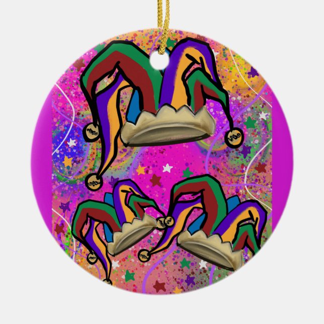 MARDI GRAS ART   CERAMIC ORNAMENT (Front)
