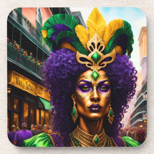 Mardi Gras Art Coaster (Front)