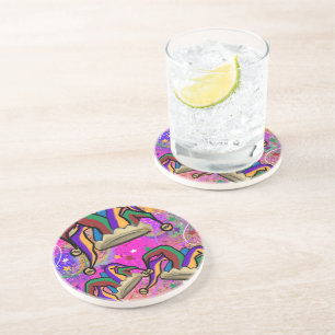 MARDI GRAS ART COASTER