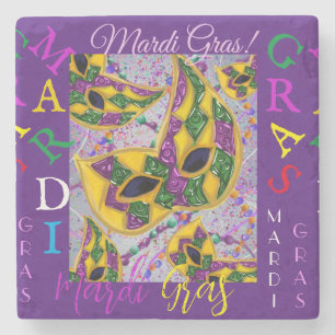 MARDI GRAS ART        STONE COASTER