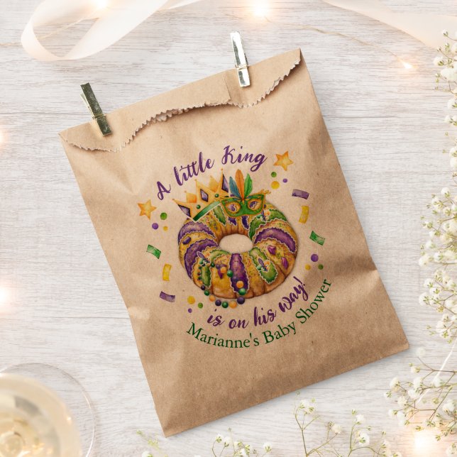 Mardi Gras Baby Boy Kraft Favour Bag (Clipped)