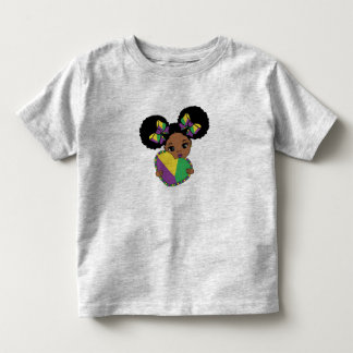 Mardi Gras Baby Girl Holding Heart  Toddler T-shirt