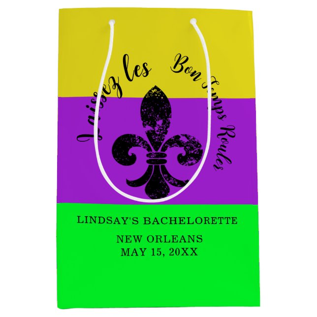 Mardi Gras Bachelorette Gift Bag (Front)