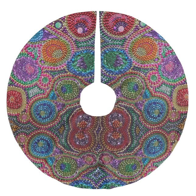 Mardi Gras Bead Custom Tree Skirt (Front)