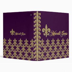 Mardi Gras bead Fleur de lis Binder