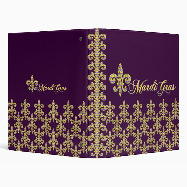 Mardi Gras bead Fleur de lis Binder (Background)
