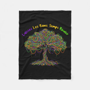 Mardi Gras Bead Tree Carnival Artwork Fleece Blanket