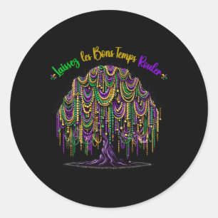 Mardi Gras Bead Tree Carnival New Orleans 2025 For Classic Round Sticker