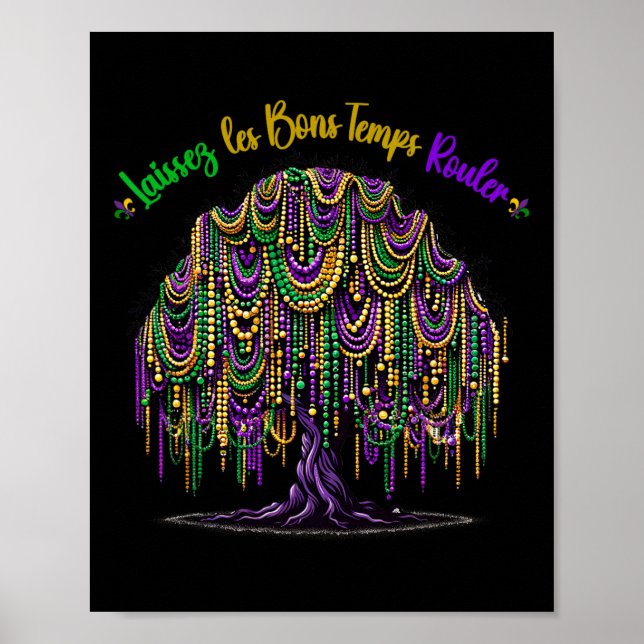 Mardi Gras Bead Tree Carnival New Orleans 2025 For Poster (Front)