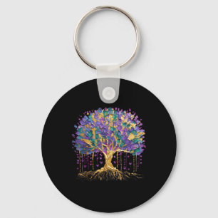 Mardi Gras Bead Tree Carnival New Orleans 2025 Keychain