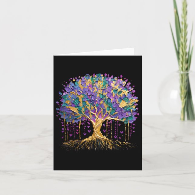 Mardi Gras Bead Tree Carnival New Orleans 2025 Wom Card (Front)