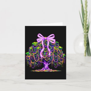 Mardi Gras Bead Tree Carnival New Orleans Coquette Card