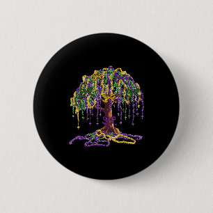Mardi Gras Bead Tree Carnival New Orleans Women Me 2 Inch Round Button