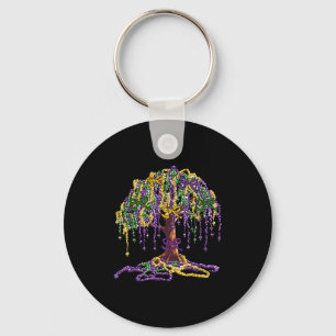 Mardi Gras Bead Tree Carnival New Orleans Women Me Keychain