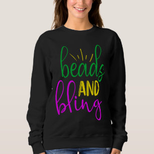 Mardi Gras Beads and Bling Sweatshirt