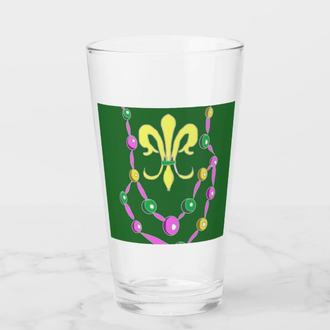 Mardi Gras beads design Colourful    Glass (Front)