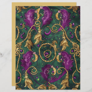 Mardi Gras Beads Festive Scrapbook Paper