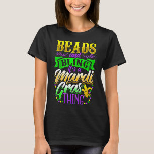 Mardi Gras Beads Fleur Green Purple New Orleans T-Shirt