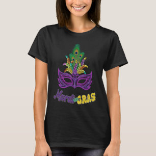 Mardi Gras Beads Mask Feathers Fat Tuesday Mardi G T-Shirt
