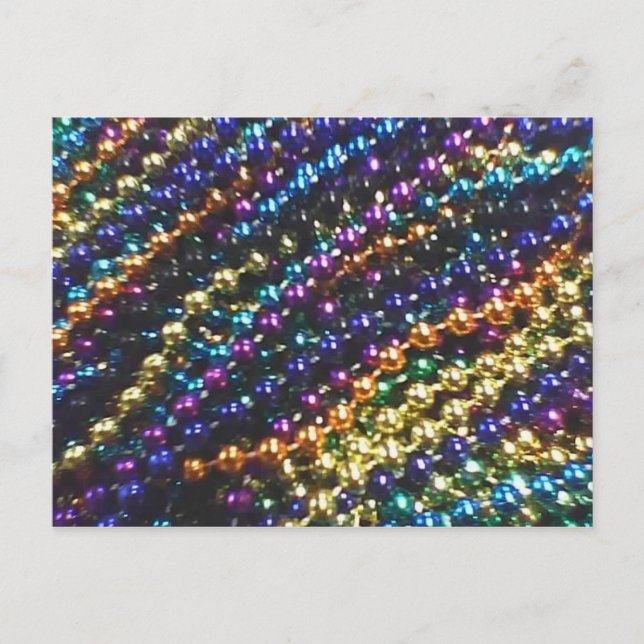 mardi gras beads postcard (Front)