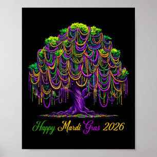 Mardi Gras Beads Tree 2026 Carnival Festival New O Poster