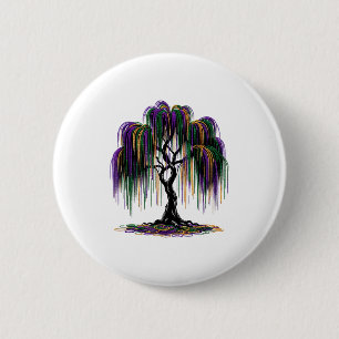 Mardi Gras Beads Tree Fun Festive Nola New Orleans 2 Inch Round Button