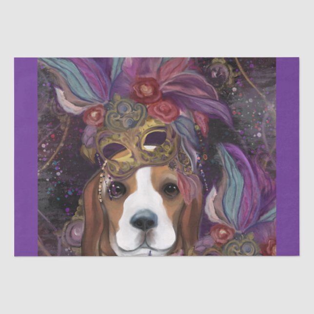 MARDI GRAS BEAGLE TISSUE PAPER (Front)