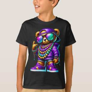 Mardi Gras Bear For Boys Men Hip Hop New Orleans T T-Shirt