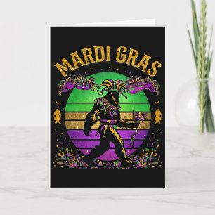 Mardi Gras Bigfoot Card