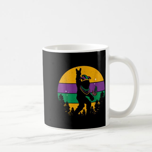 Mardi gras bigfoot funny carnival  coffee mug (Right)