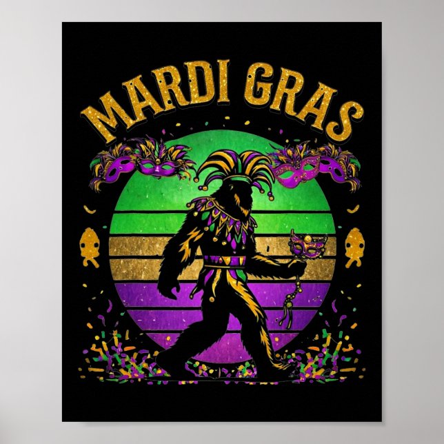 Mardi Gras Bigfoot  Poster (Front)