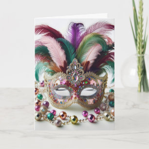 Mardi Gras Birthday Card
