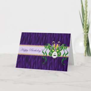 Mardi Gras Birthday Card