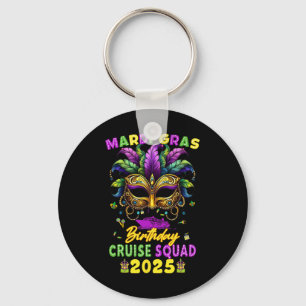 Mardi Gras Birthday Cruise Squad 2025 Family Match Keychain