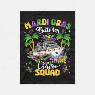 Mardi Gras Birthday Cruise Squad Mardi Gras Carniv Fleece Blanket