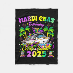 Mardi Gras Birthday Cruise Squad Matching Family Fleece Blanket