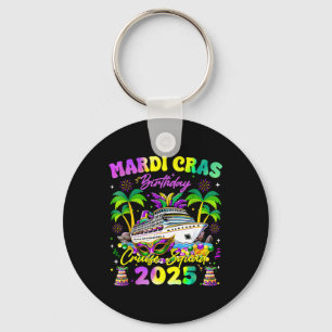 Mardi Gras Birthday Cruise Squad Matching Family Keychain