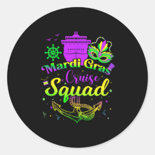 Mardi Gras Birthday Cruise Squad Matching Family V Classic Round Sticker