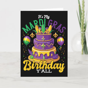 Mardi Gras Birthday Outfit It's My Mardi Gras Birt Card
