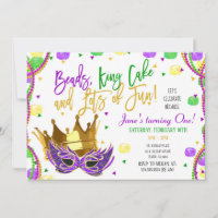 Mardi Gras Birthday Party Invitation