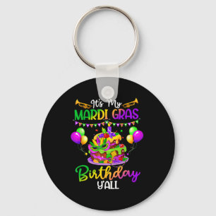 Mardi Gras Birthday Shirt It's My Mardi Gras Birth Keychain