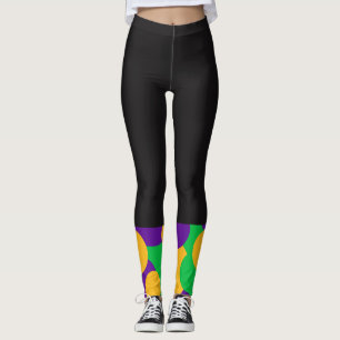 Mardi Gras black Leggings