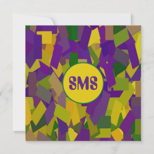 Mardi Gras Blocks Invitation