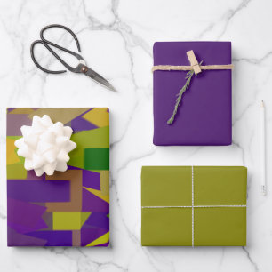 Mardi Gras Blocks Wrapping Paper Sheet