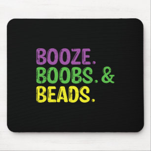 Mardi Gras Booze Beads Funny Fat Tuesday Carnival Mouse Pad