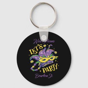 Mardi Gras Bourbon Street New Orleans Souvenir Lou Keychain