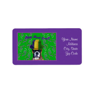 Mardi Gras Boxer Address labels